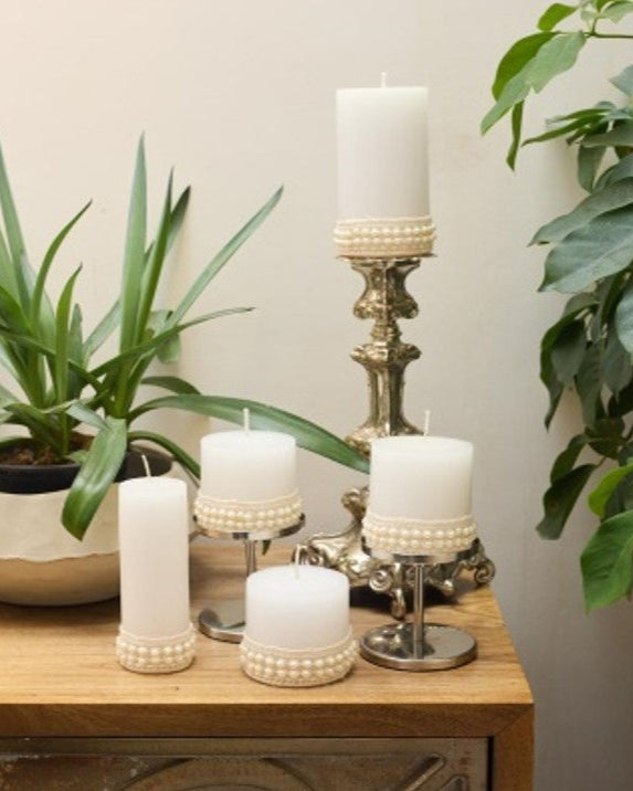 Classic Pillar Candle Set of 5 – Paraffin Wax, Multi-Size & Color Options