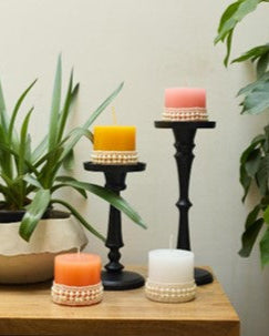Paraffin Wax Pillar Candle Set of 4 – Multi-Color