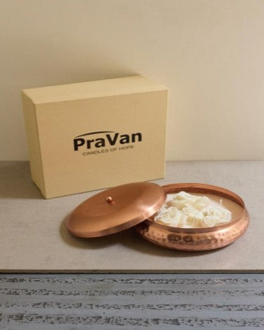 Premium Copper Finish Metal Candle Set of 2 with Lids – 500 ml & 200 ml