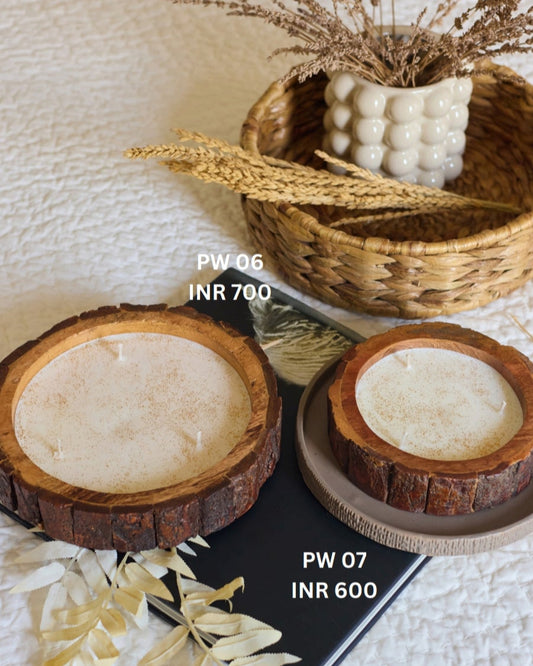 Wooden Diya Candle – Soy Wax