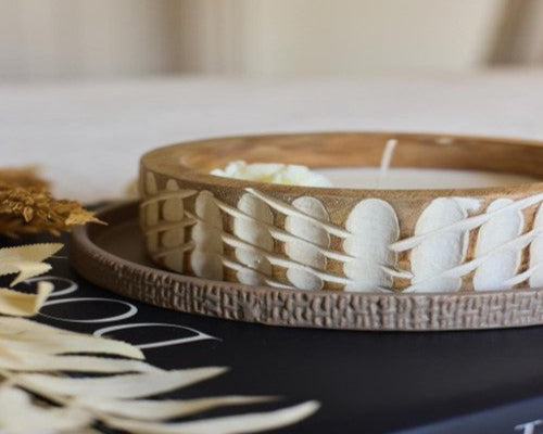 Wooden Diya Candle – Soy Wax