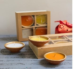 Eco-Friendly Diya Candle Gift Box – Handcrafted Wax Diyas