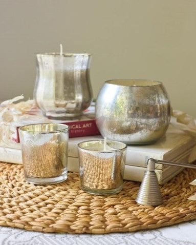 Nickle Finish Metal Soy Wax Candle Set of 4 – Rose Fragrance (Copy)